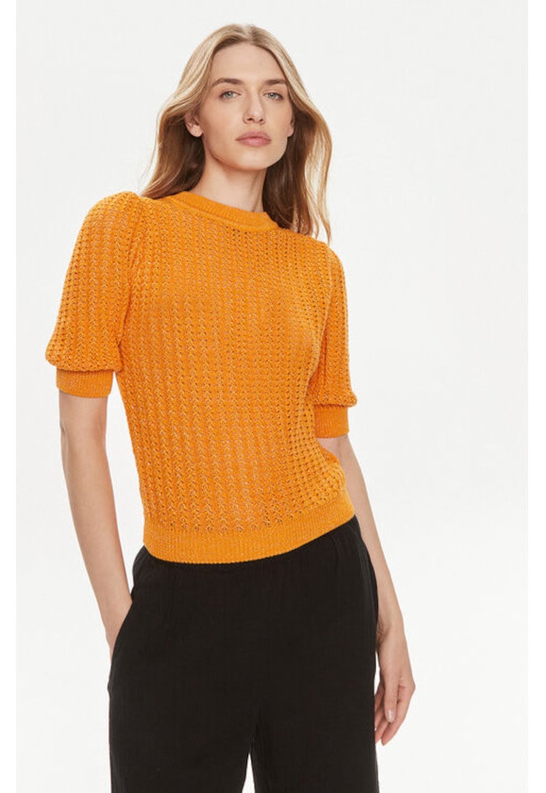 Pulover dama - 303918439 - Bumbac/Acril/Fibre metalice - Portocaliu