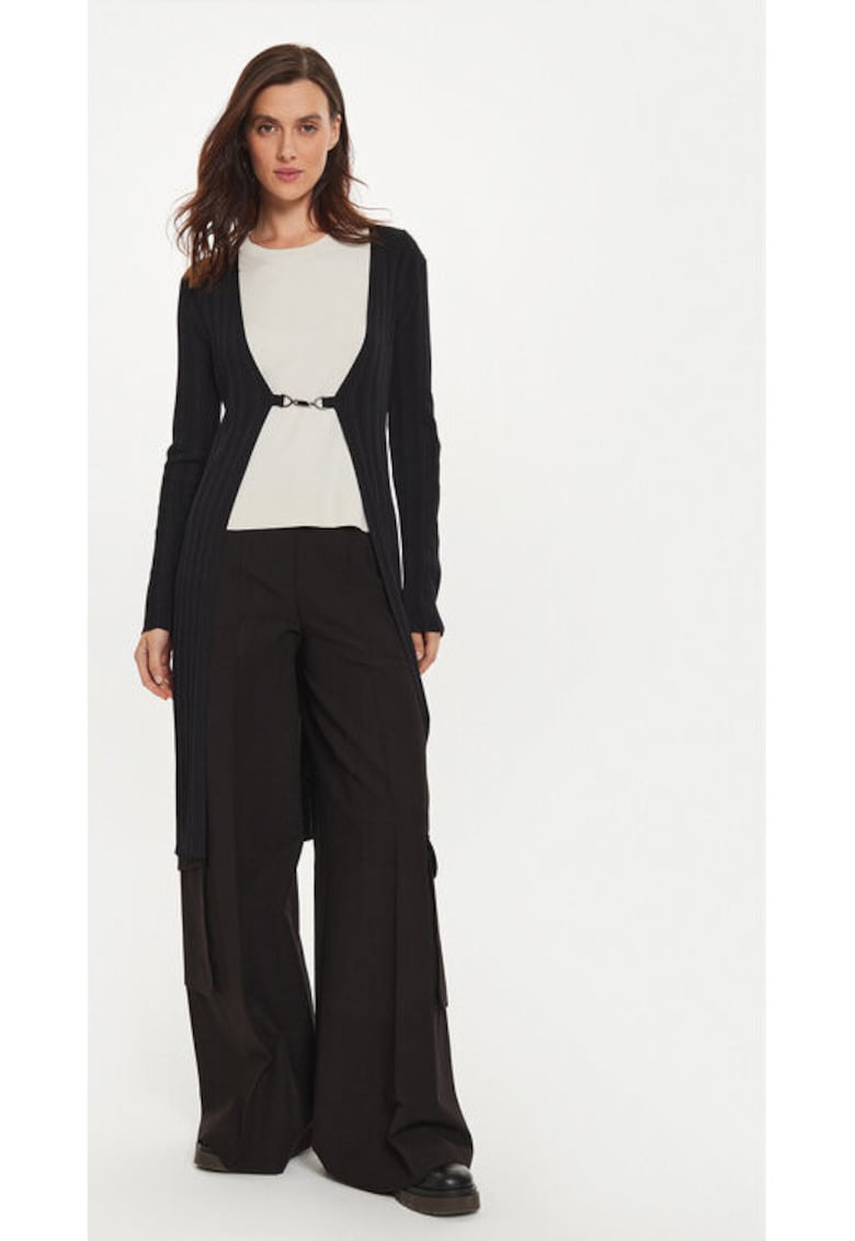 Cardigan dama - 304280214 - Viscoza/Nylon - Negru