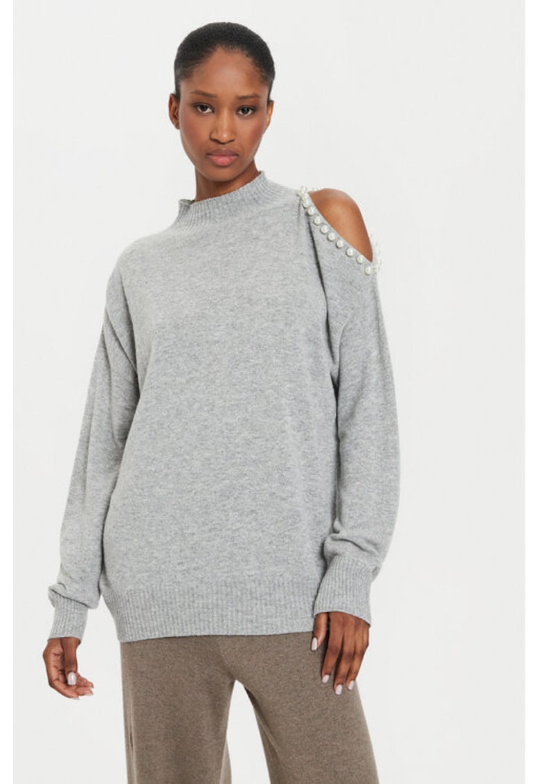 Pulover dama -  304655883 - Poliamida/Viscoza/Lana - One Size INTL - Gri Pulover dama -  304655883 - Poliamida/Viscoza/Lana - One Size INTL - Gri