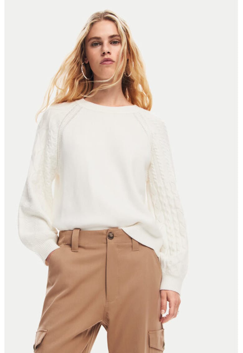 Pulover dama - 304477584 - Viscoza/Poliester - Alb Pulover dama - 304477584 - Viscoza/Poliester - Alb