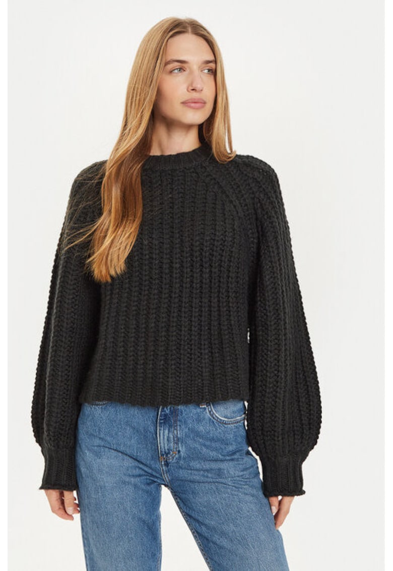 Pulover dama - 304282072 - Poliester/Acril - Negru - Negru