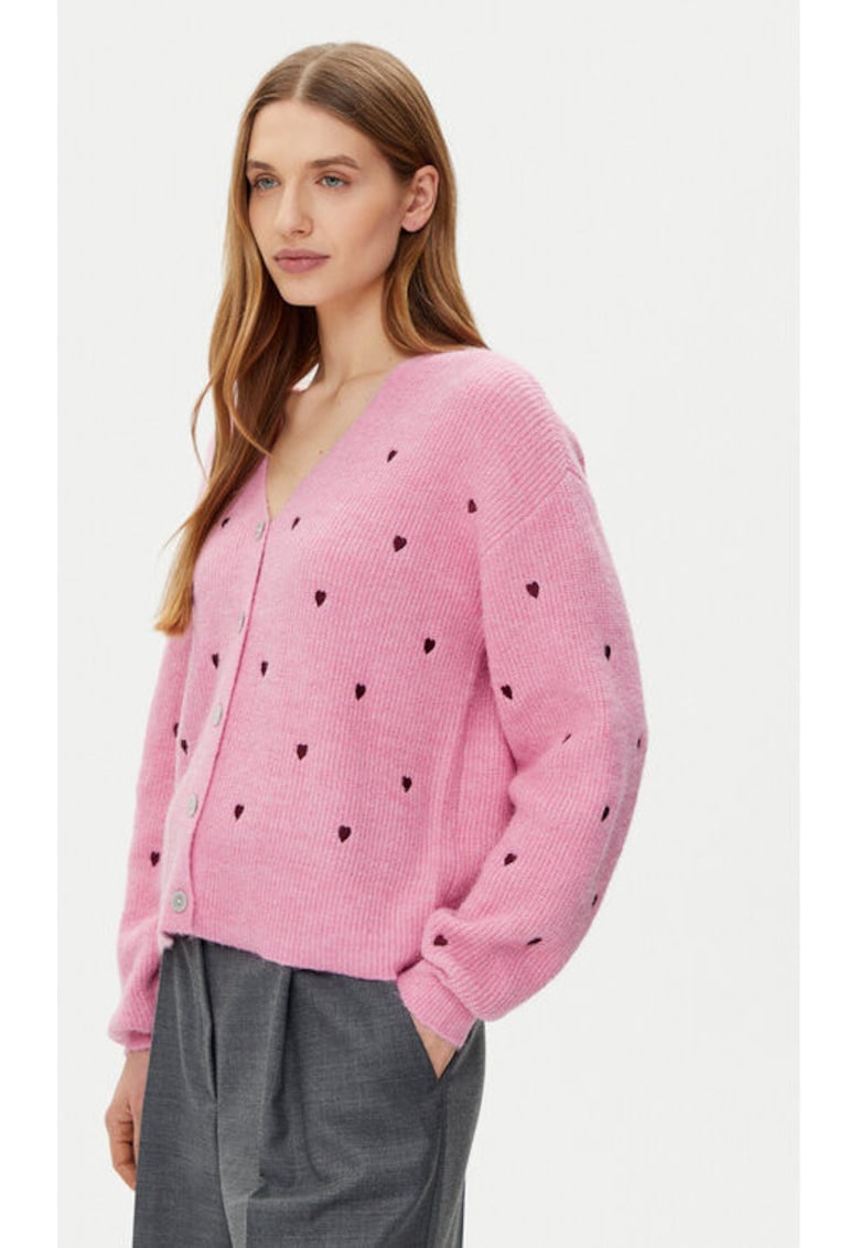 Cardigan dama - 304999789 - Poliester reciclat/Acril - Roz - Roz