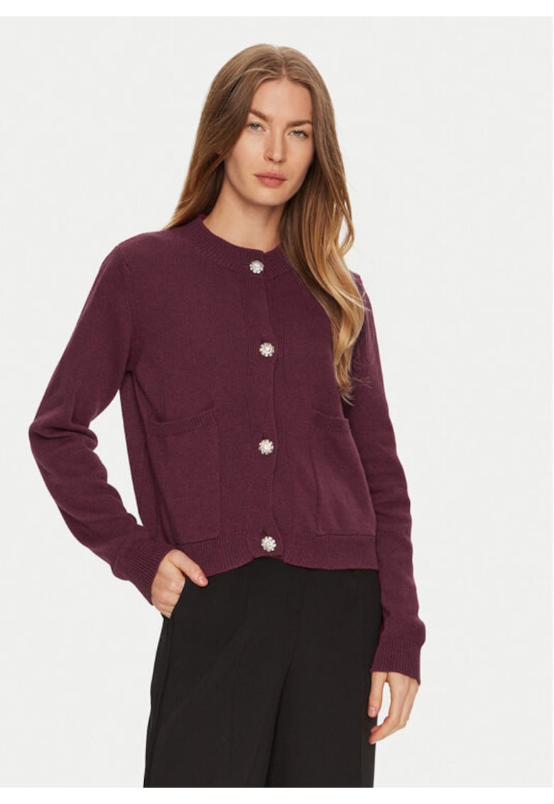 Cardigan dama - 304906817 - Viscoza/Poliamida/Lana - One Size INTL - Rosu