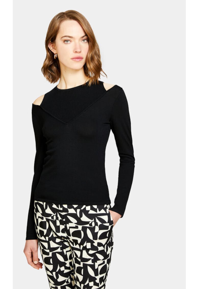 Pulover dama 1B7YM104G - Poliester/Viscoza - Negru - Negru