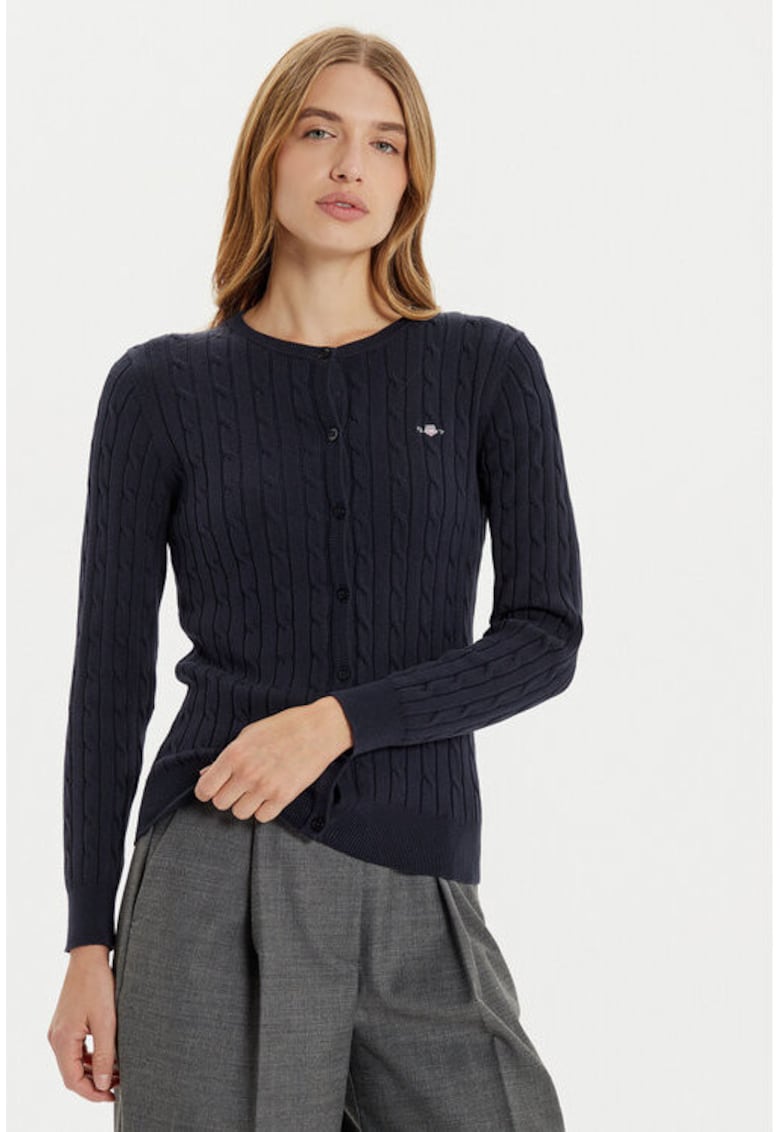 Cardigan dama -  304723995 - Bumbac - XS INTL - Albastru