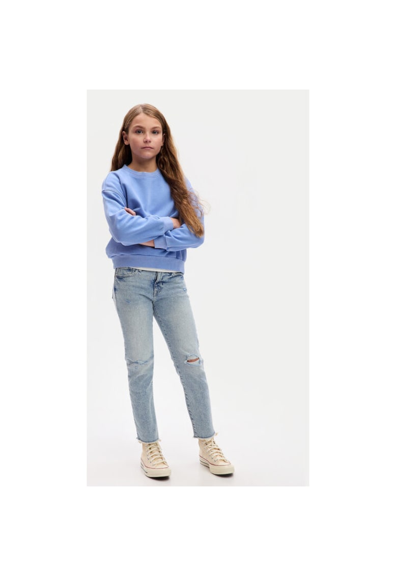 Pantaloni fete - 305288899 - Bumbac - Albastru - Albastru