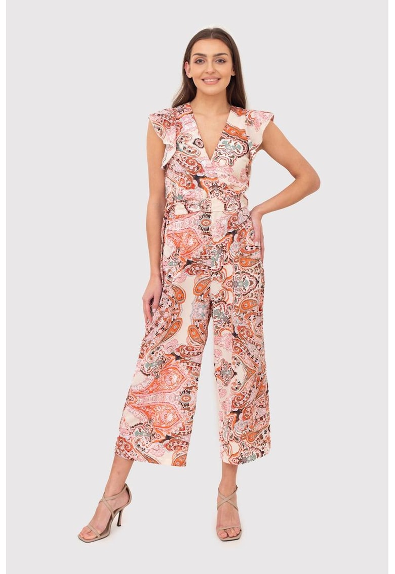 Salopeta cu maneca scurta si volane PA608 MULTI Salopeta cu maneca scurta si volane PA608 MULTI