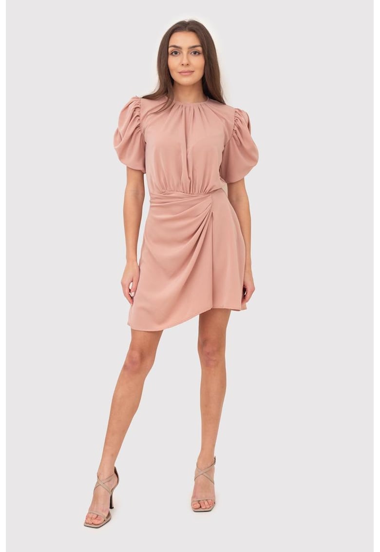 Rochie mini cu maneci scurte bufante - roz pudra - DA1779 BLUSH Rochie mini cu maneci scurte bufante - roz pudra - DA1779 BLUSH