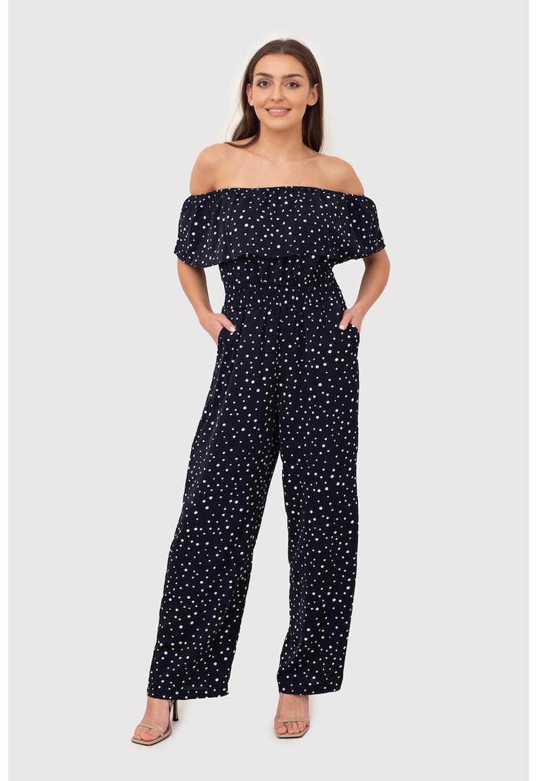 Salopeta cu croiala ampla - albastru marin PA592 NAVY Salopeta cu croiala ampla - albastru marin PA592 NAVY