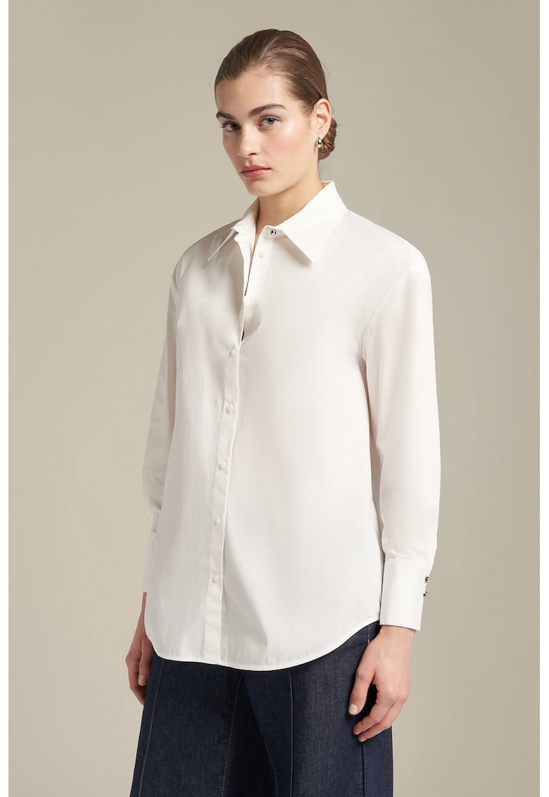 Camasa din amestec de bumbac cu maneci cazute Camasa din amestec de bumbac cu maneci cazute