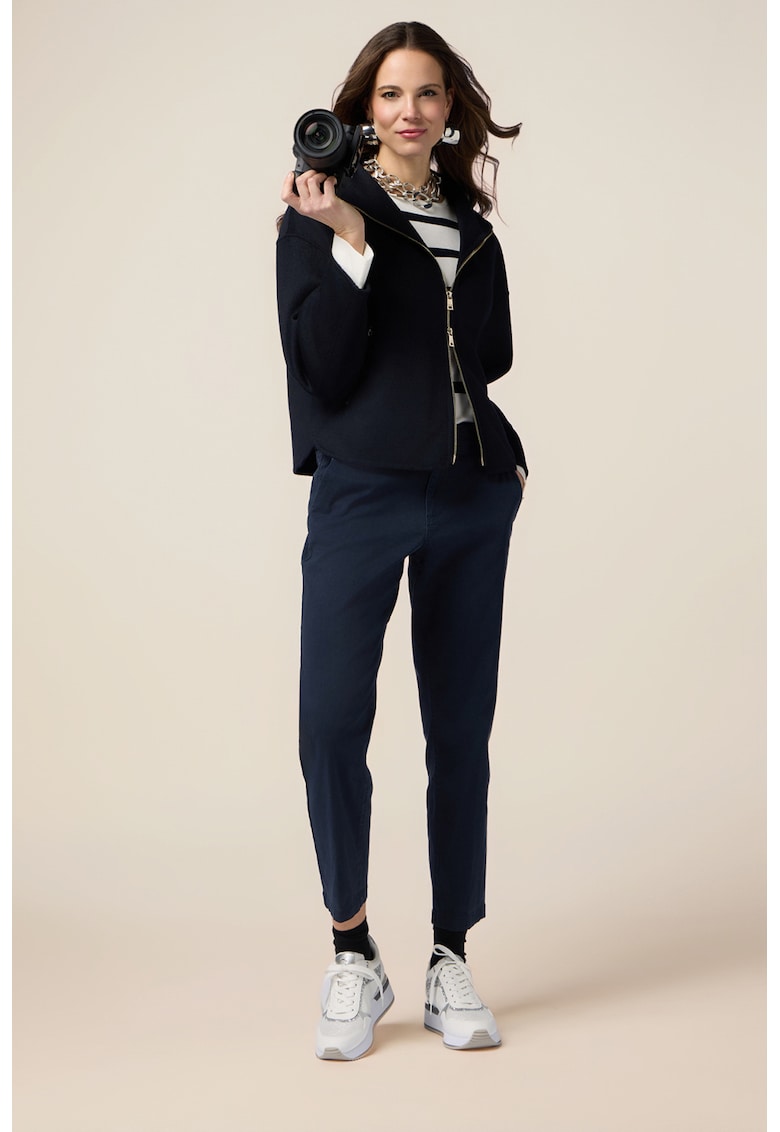 Pantaloni crop din amestec de lyocell