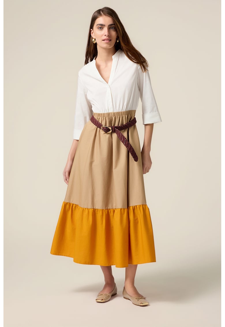 Rochie evazata cu model 2in1 si maneci 3/4