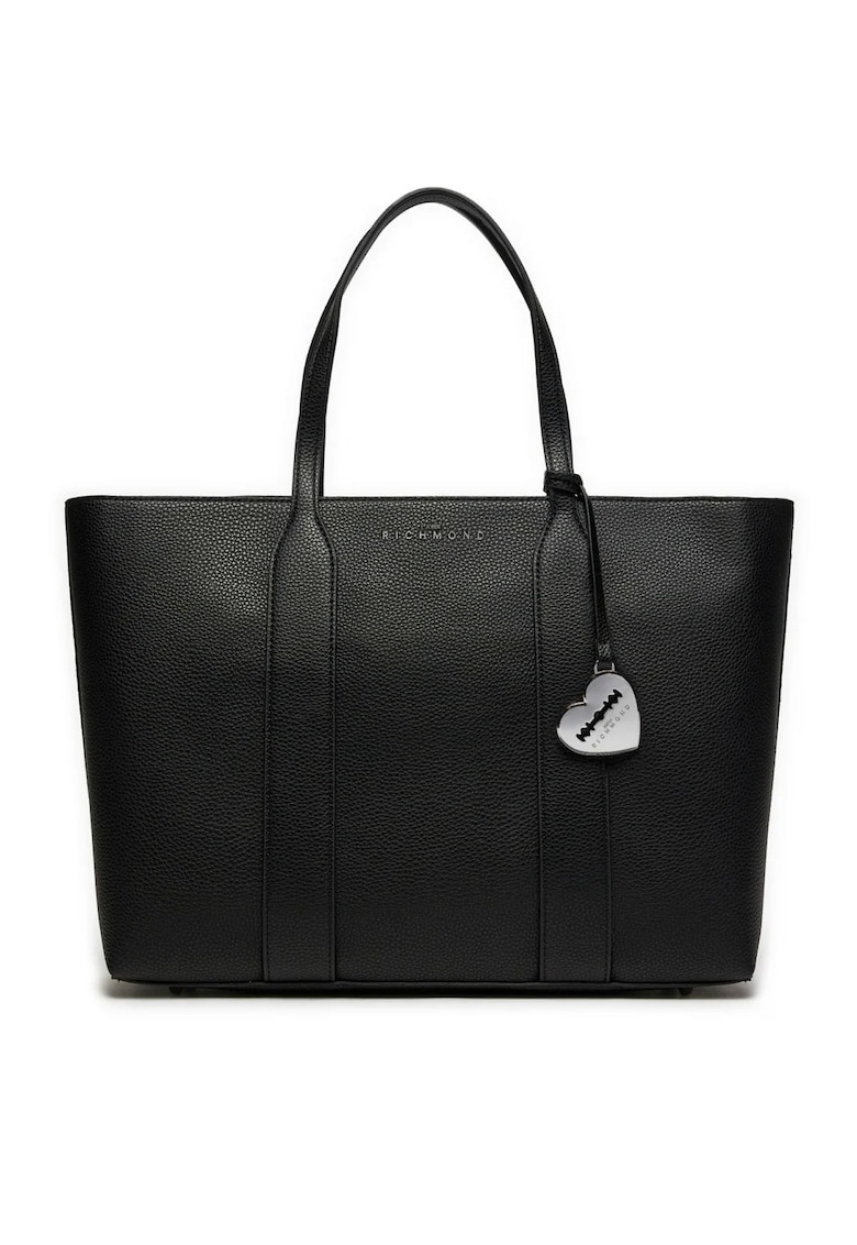 Geanta dama shopper Bonnis Heart Charm - Negru - 45 x 29.5 x 11 cm