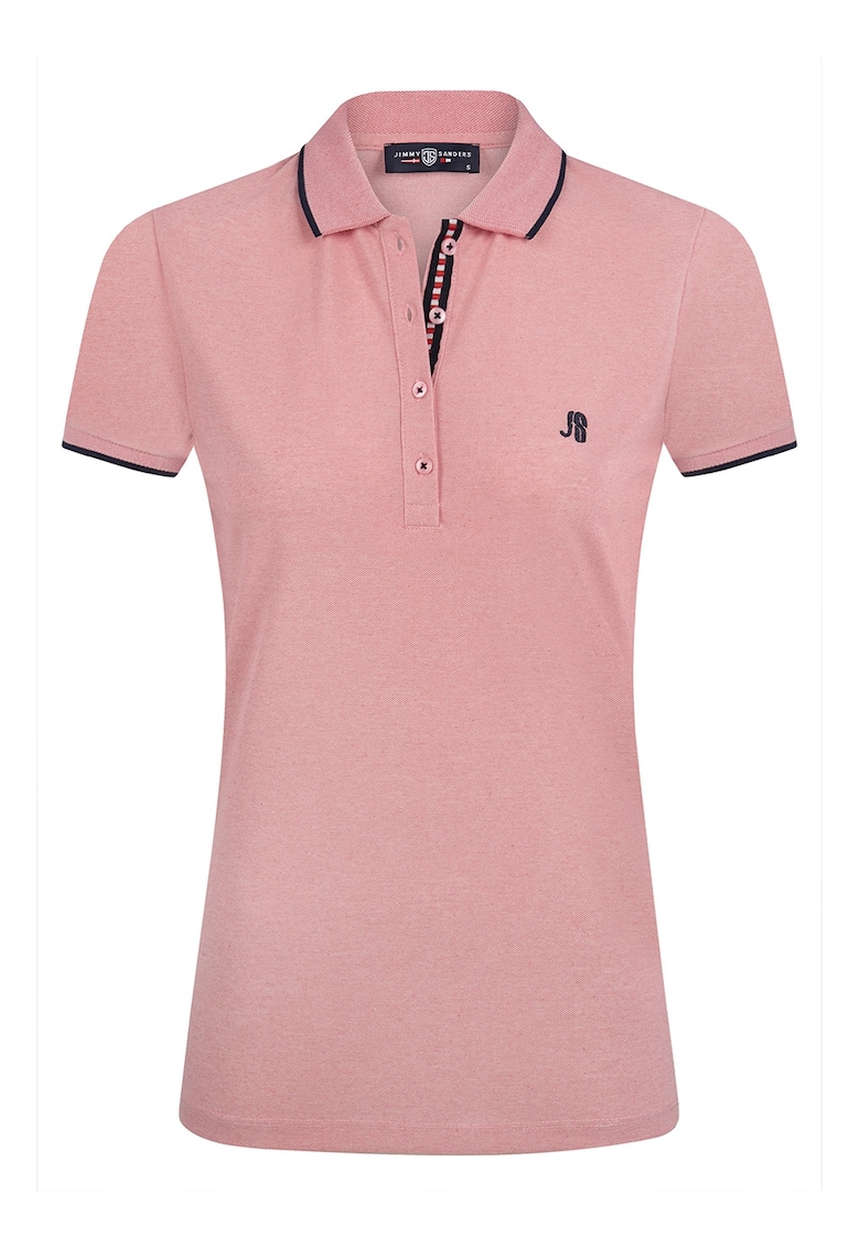 Tricou din amestec de bumbac cu fenta cu nasturi