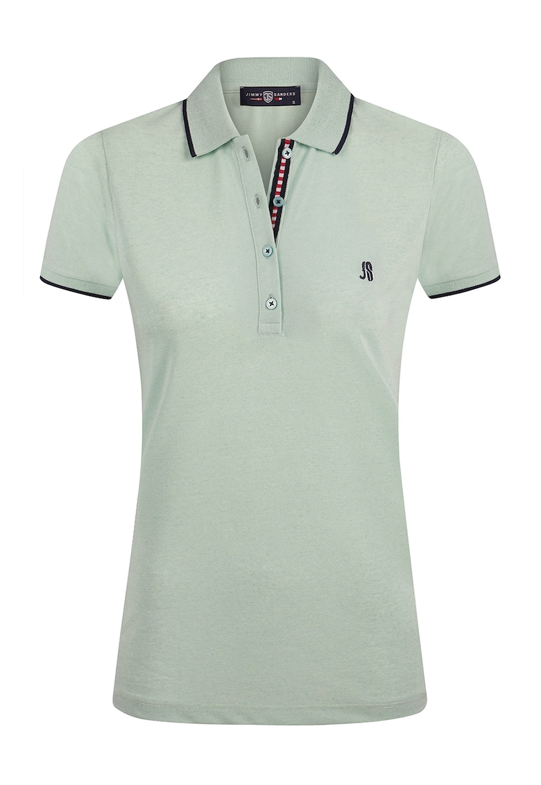 Tricou din amestec de bumbac cu fenta cu nasturi