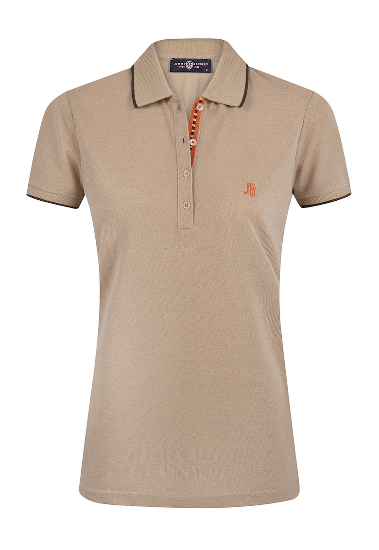 Tricou din amestec de bumbac cu fenta cu nasturi