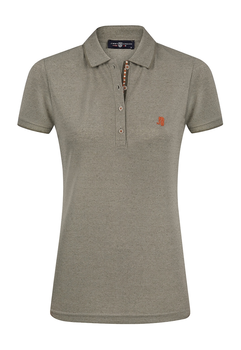 Tricou din amestec de bumbac cu fenta cu nasturi