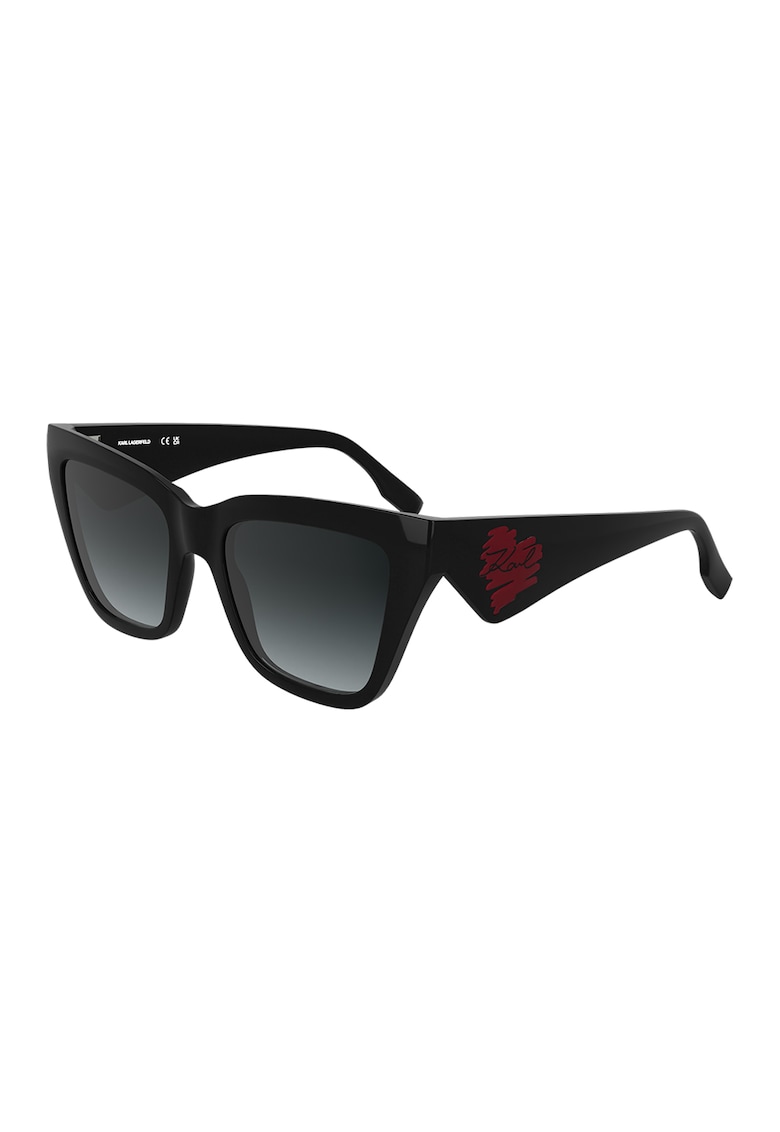 Ochelari de soare cat-eye cu lentile in degrade - Rosu/Negru