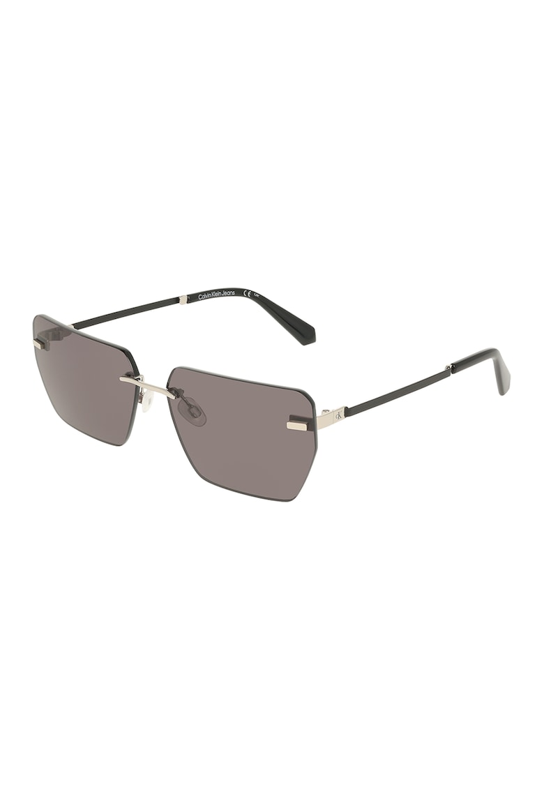 Ochelari de soare patrati cu model unisex - Auriu/Gri inchis