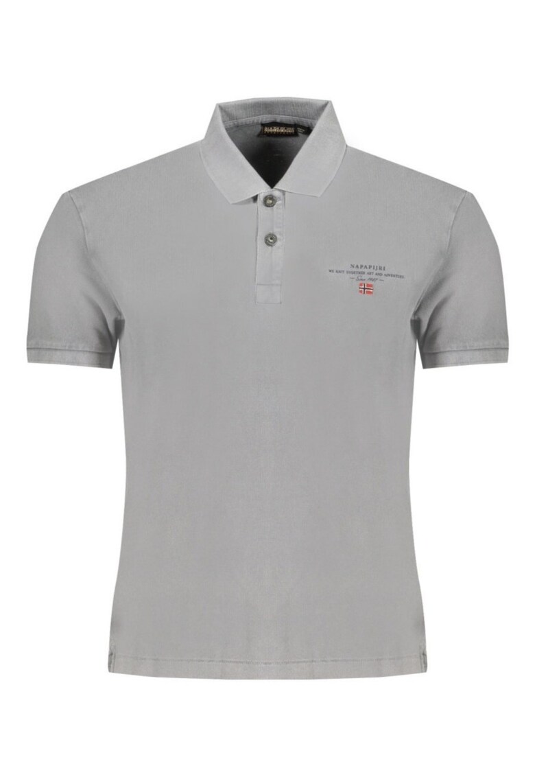 Tricou polo barbati din bumbac Elbas cu croiala Regular Fit - - Gri inchis