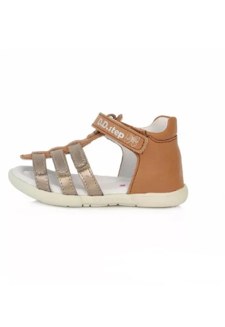 Sandale Fete - din Piele - Inchise la Spate - AC048-790 - Maro