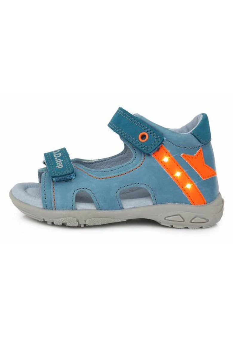 Sandale cu Luminite Baieti - din Piele - cu Scai - AC290-101 - Albastru