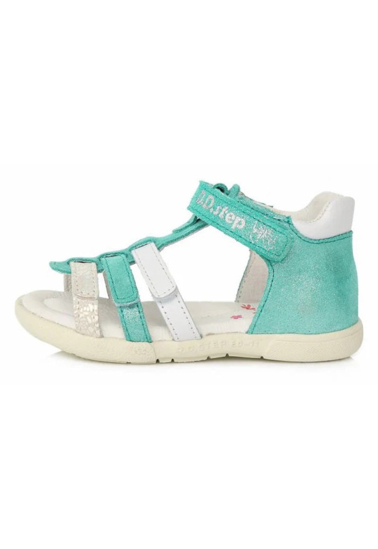 Sandale Fete - din Piele - Inchise la Spate - AC048-790 - Verde