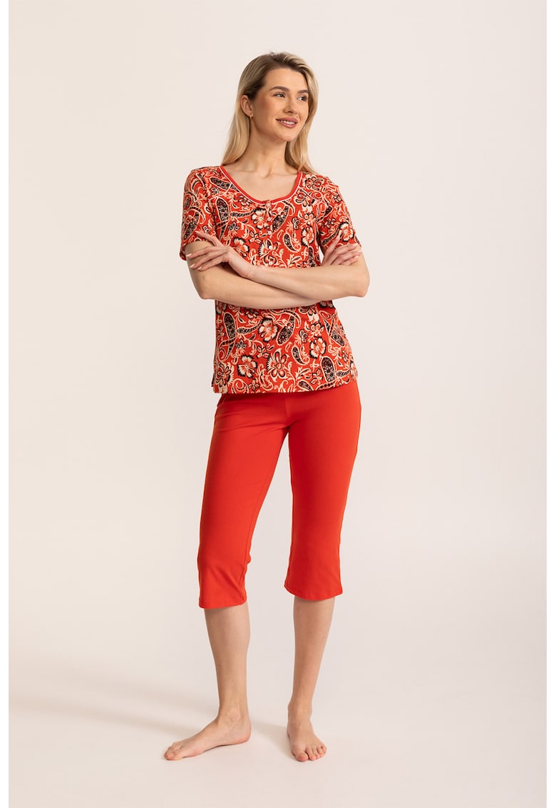 Pijama scurta cu imprimeu floral Pijama scurta cu imprimeu floral