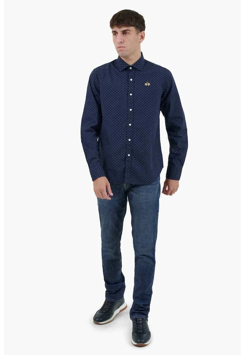 Camasa regular fit cu logo Floral ZMC020 Bleumarin1 - Bleumarin