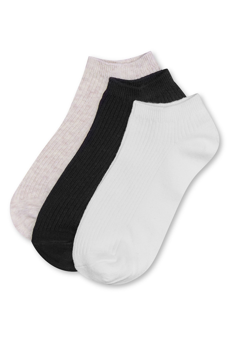 Set 3 perechi sosete dama - bej - alb - negru -