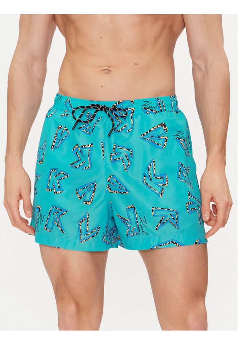 Pantaloni scurti barbati - 303748395 - Poliester - Albastru Pantaloni scurti barbati - 303748395 - Poliester - Albastru