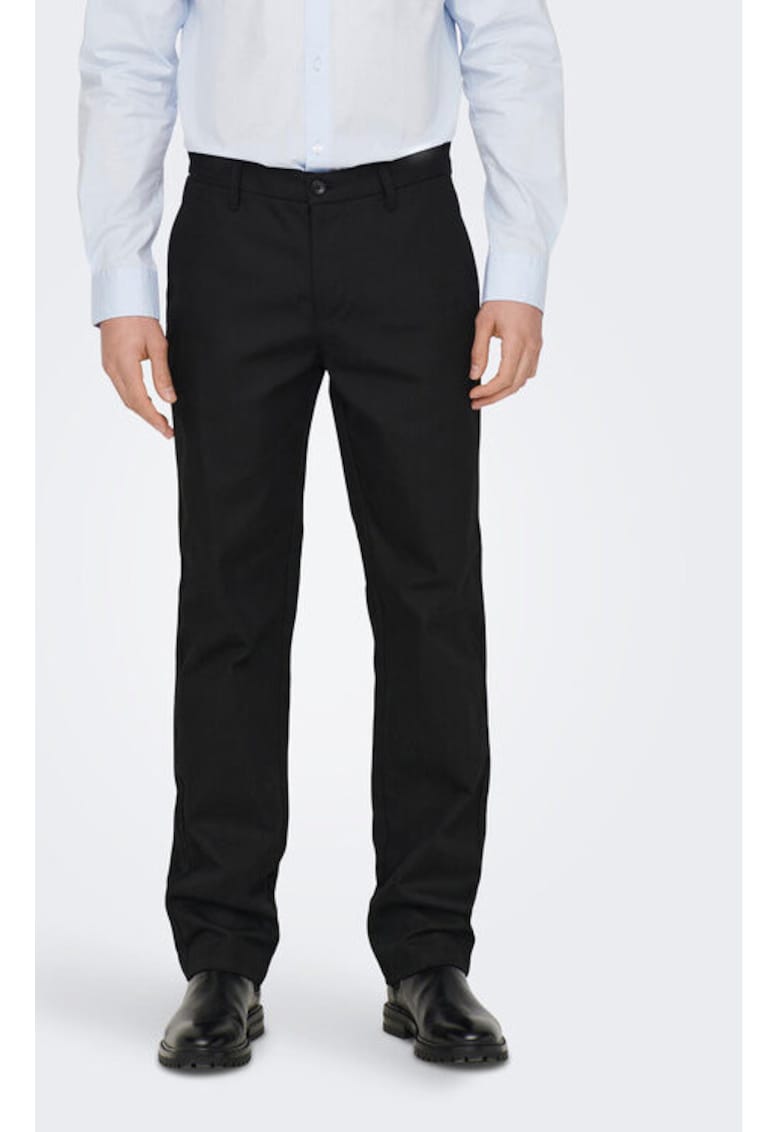 Pantaloni barbati - 301845485 - Bumbac/Poliester - Negru