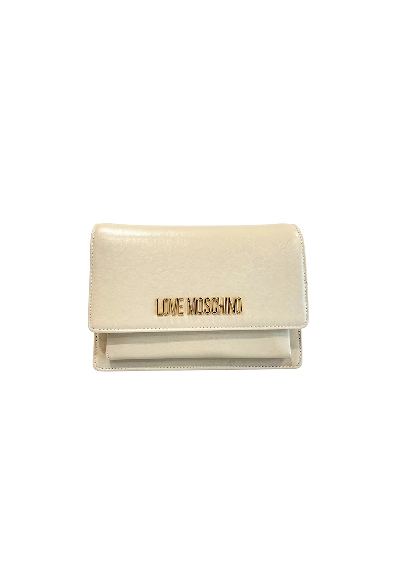 Geanta crosssbody din piele ecologica cu logo - Bej deschis
