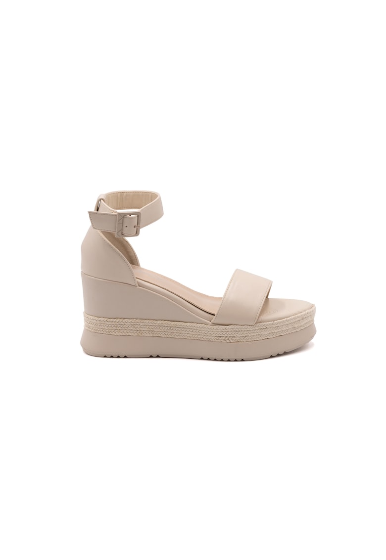 Sandale wedge cu catarama
