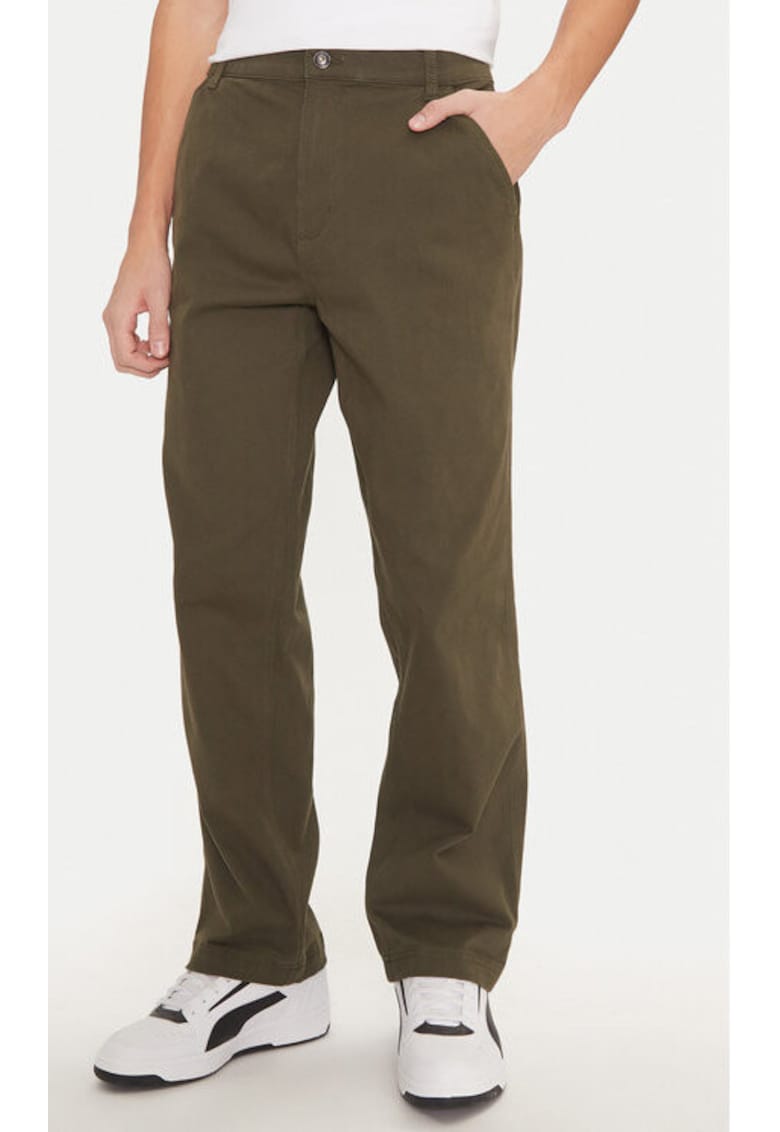 Pantaloni barbati - 304700330 - Bumbac - Verde