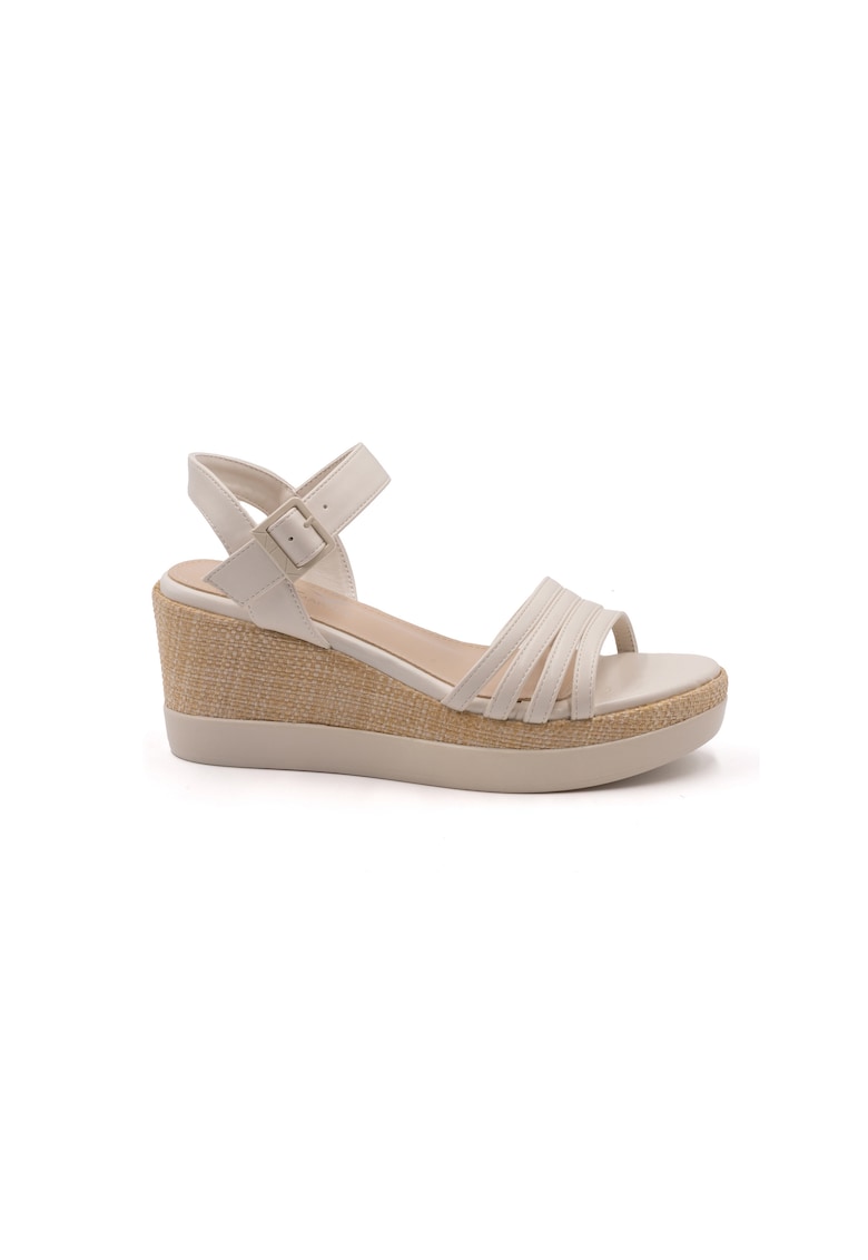 Sandale wedge din piele ecologica