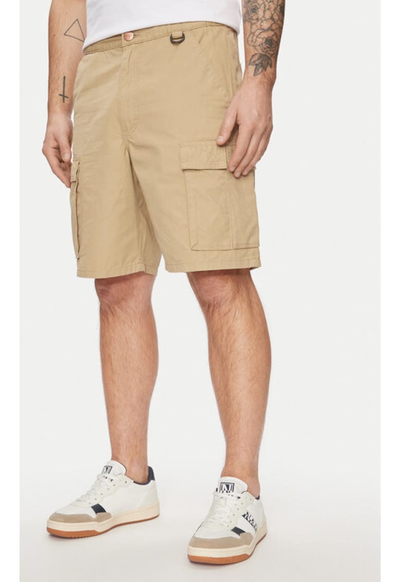 Pantaloni scurti barbati - 303594916 - Bumbac - Bej - Bej