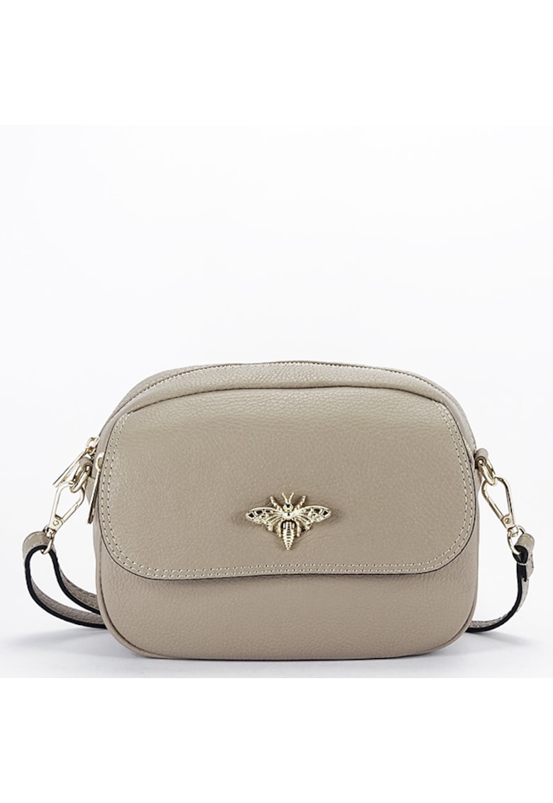 Geanta taupe mica din piele naturala 1530 120 17129 - Maro taupe