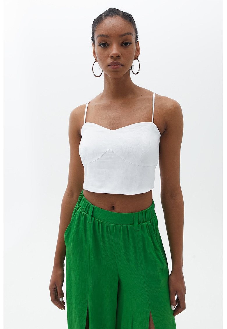 Top crop uni cu bretele ajustabile Top crop uni cu bretele ajustabile