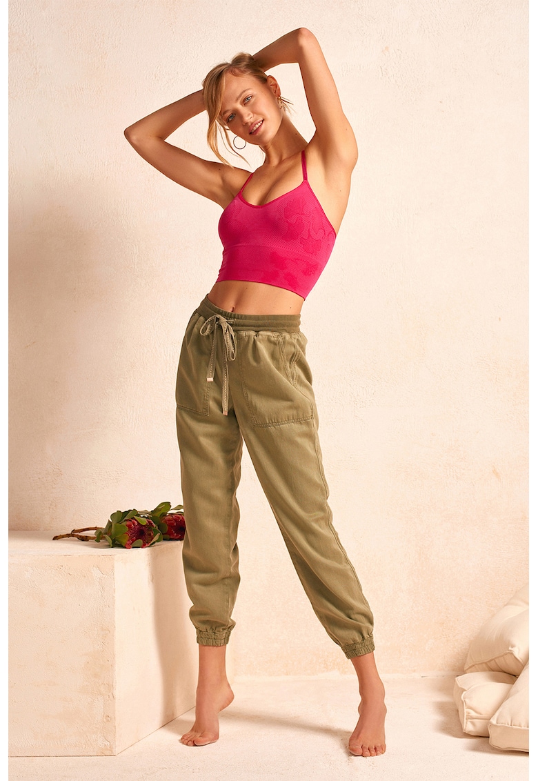 Pantaloni jogger din lyocell si bumbac