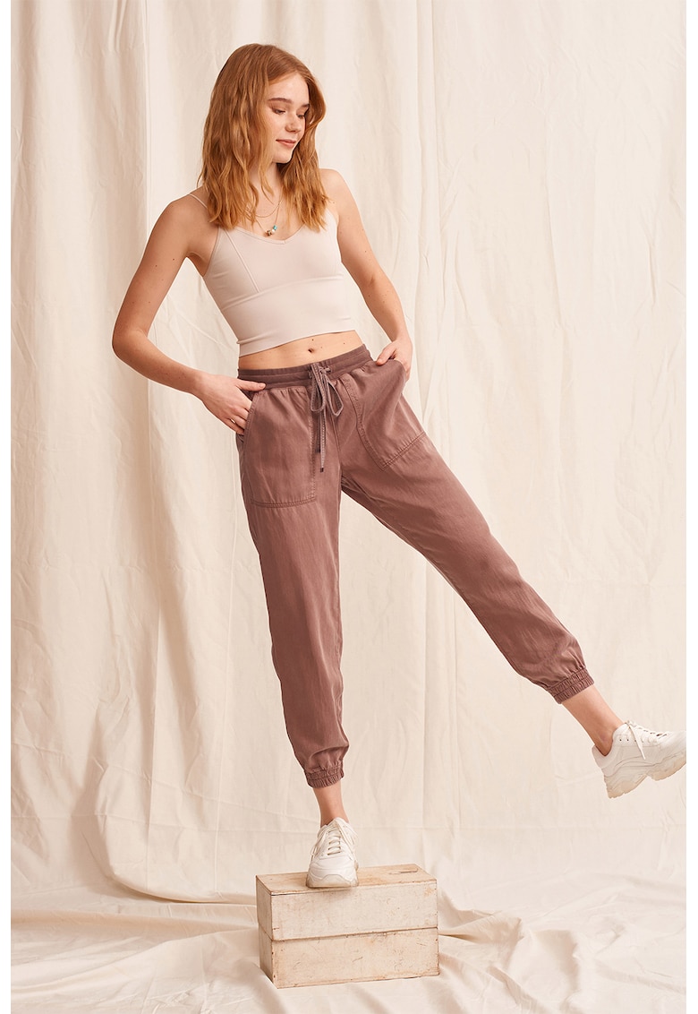Pantaloni jogger din lyocell si bumbac