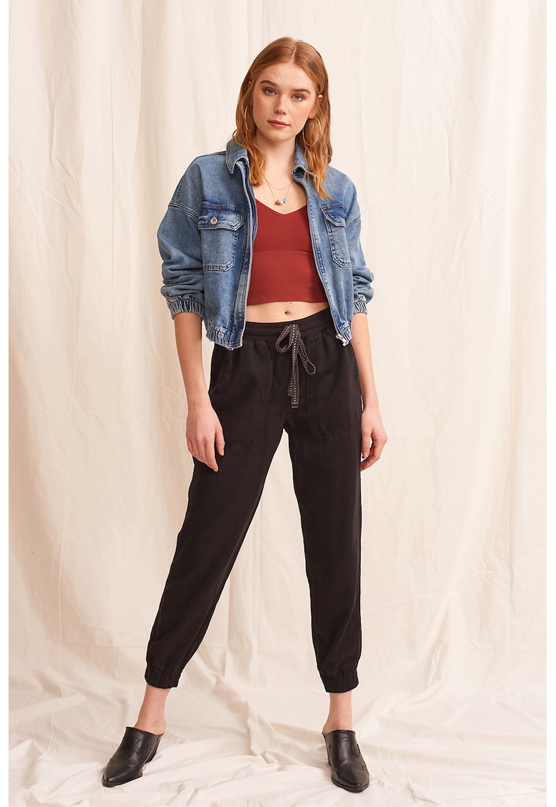 Pantaloni jogger din lyocell si bumbac