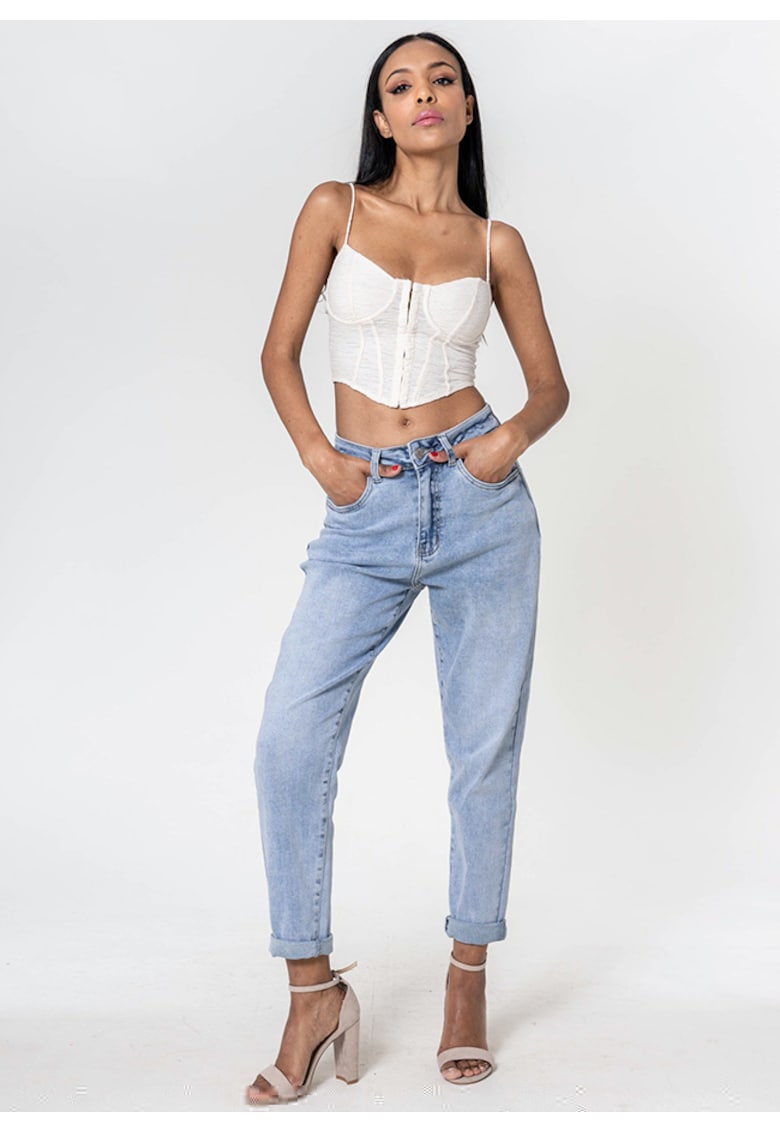 Blugi dama Mom Fit  albastru deschis P502-23 M7 17166