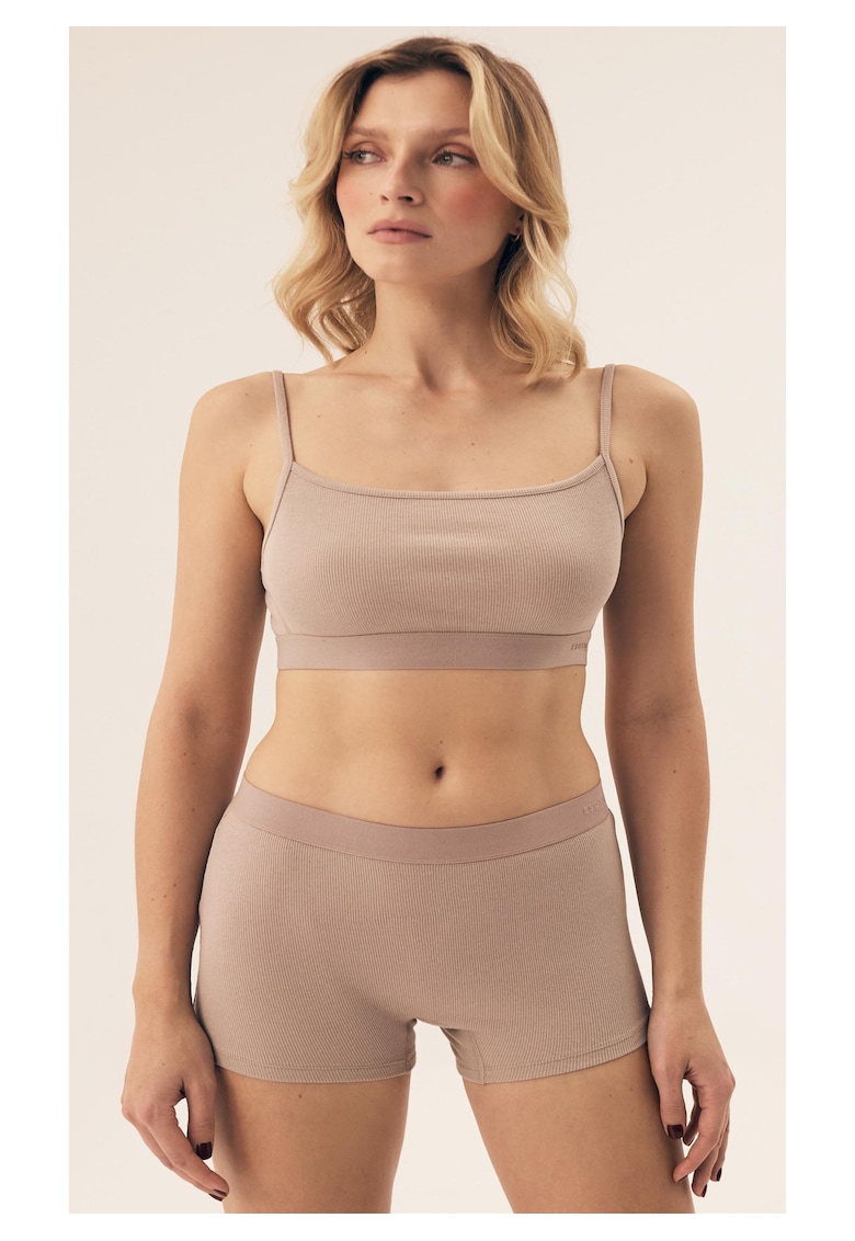 Pantaloni scurti Ryoko bej deshis - Bej deschis melange