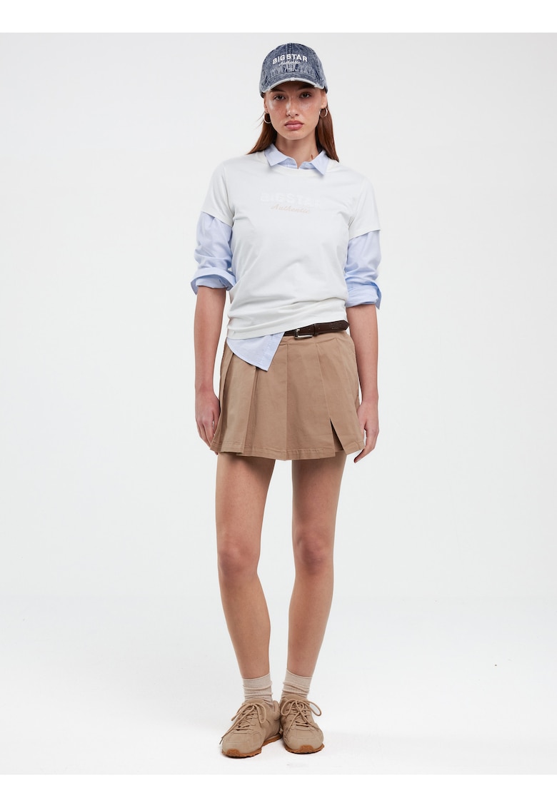 Fusta-pantalon cu aspect plisat