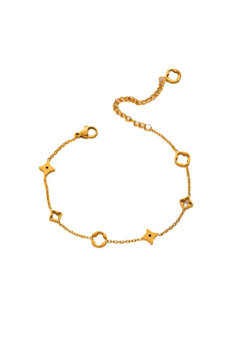 Bratara aurie - din otel inoxidabil - suflata cu aur 18k - cu piese diverse - Ivana C5