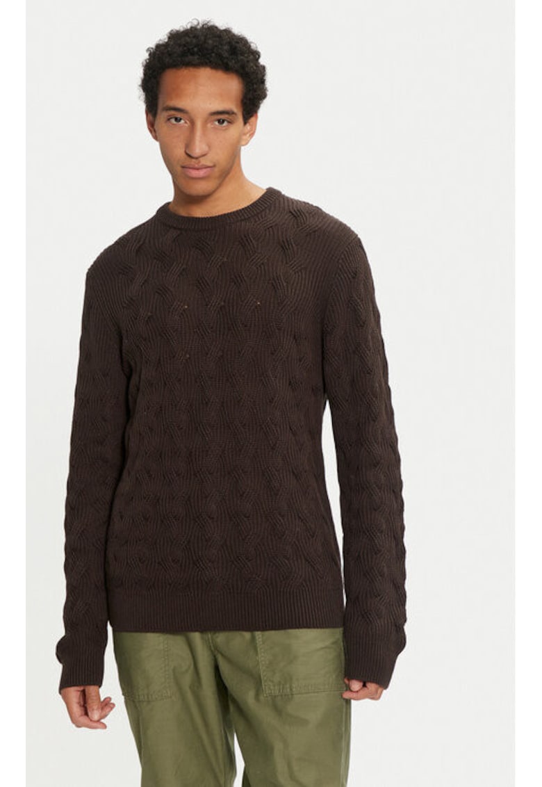 Pulover barbati - 304520440 - Bumbac organic/Bumbac - Maro
