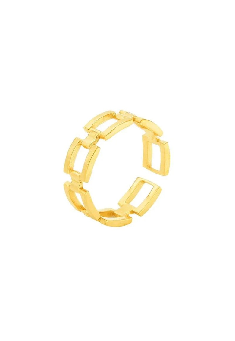 Inel auriu - reglabil - din otel inoxidabil - suflat cu aur 18k - cu zale - Claire C4