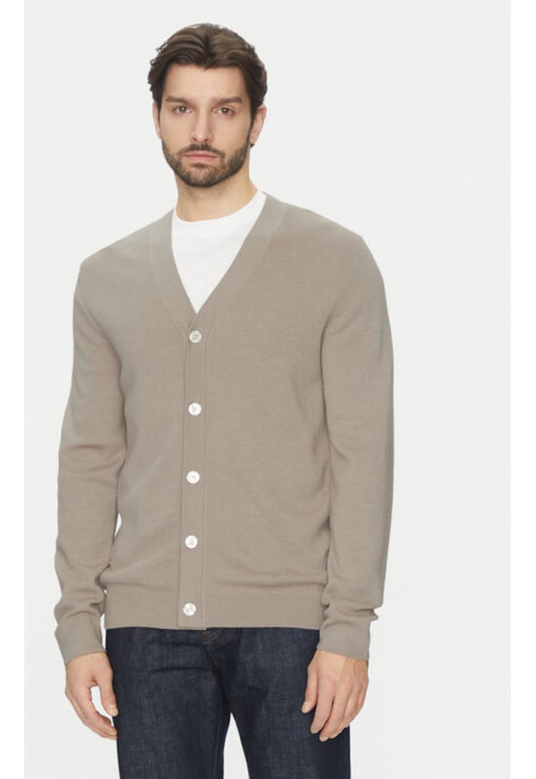 Cardigan barbati - 304810077 - Lana merinos - Bej