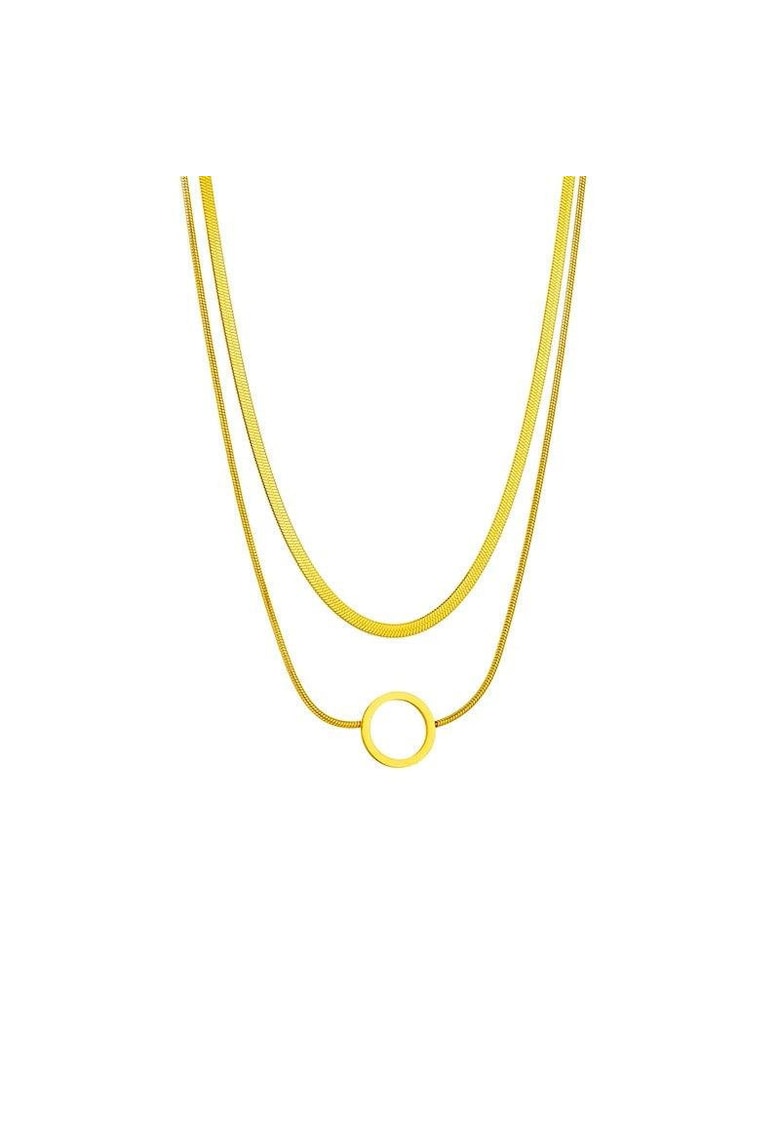 Colier auriu - din otel inoxidabil - suflat cu aur 18k - in 2 straturi - Doris C1